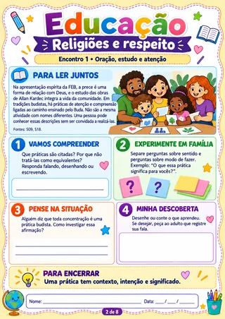 Página 2 da unidade 6: Oração, estudo e atenção